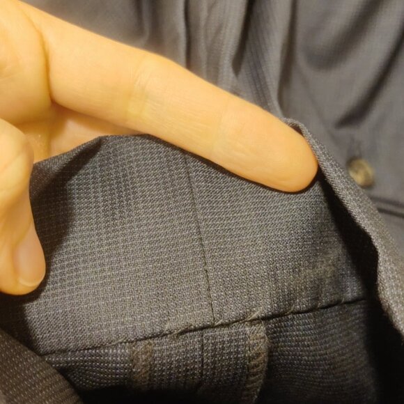 Strong Suit 38S 31w navy microcheck slim fit tailored soft tailoring 100% wool - Picture 11 of 12